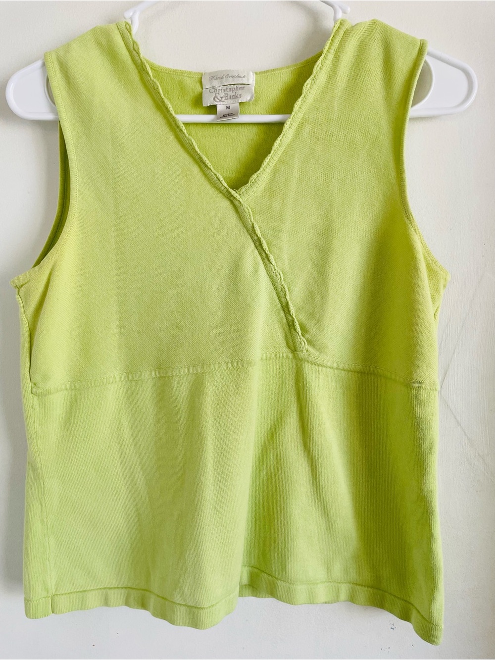 Christopher & Banks Lime Green Sleeveless V-Neck Camisole